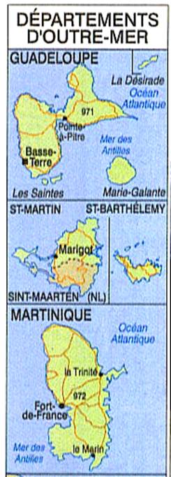 Carte de France et DOMTOM