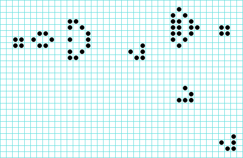 An animated gif showing the John Conway's game of life