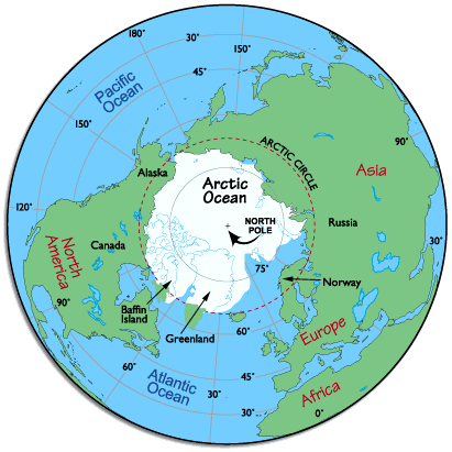 Arctic Map, Arctic Circle, Arctic Ocean Map, Map of the Arctic