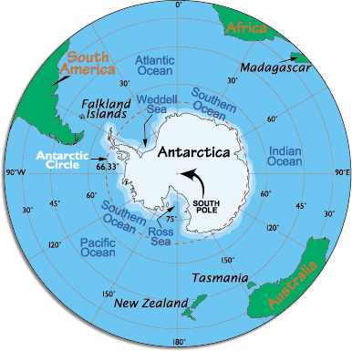 Map of Antarctica, Antarctica Map, Southern Ocean, Antarctic Circle 